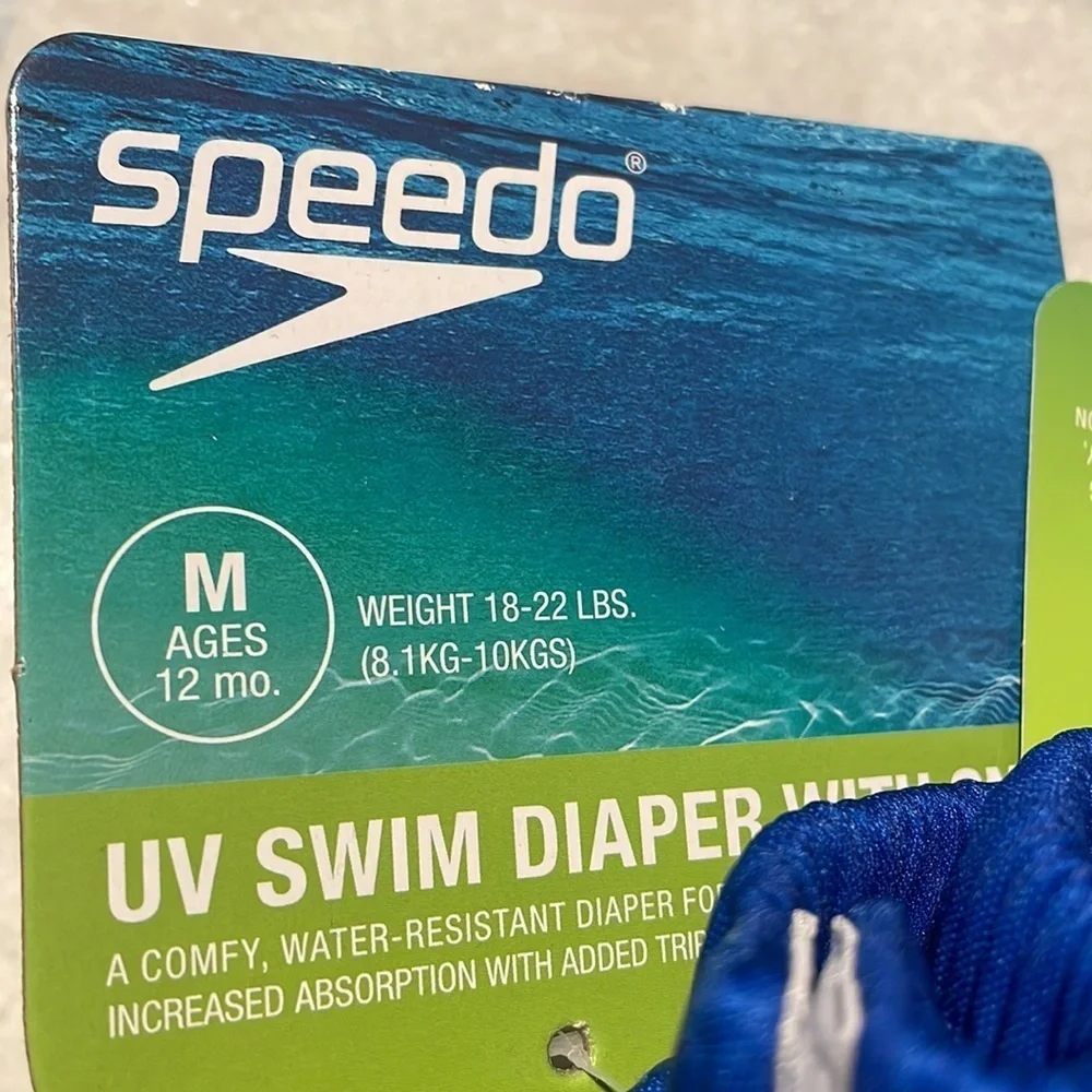 Speedo UV Swim Diaper with Snap features unisex size M ages 12M